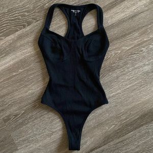 Year Of Ours Sculpting Black Ribbed Bodysuit